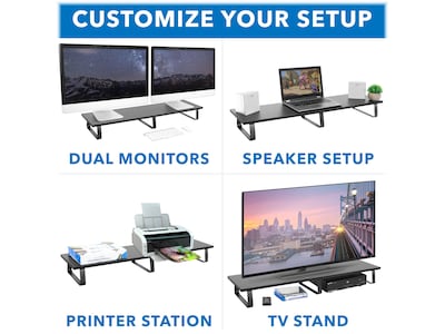 Mount-It! Monitor Stand for Up to 2 Monitors, 39.4" Wide, Black (MI-7267)