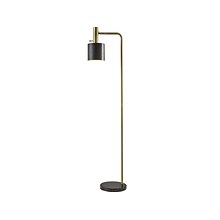 Adesso Emmett 61 Antique Brass Floor Lamp with Drum Shade (3159-01)