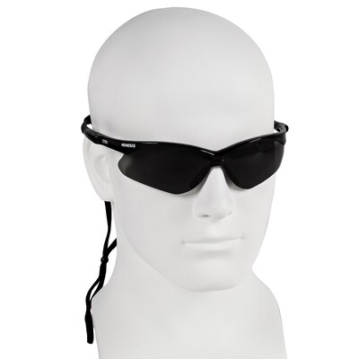 Jackson Safety® V30 NEMESIS® Wraparound Safety Glasses, Black Frame, Smoke Anti-Fog Lens