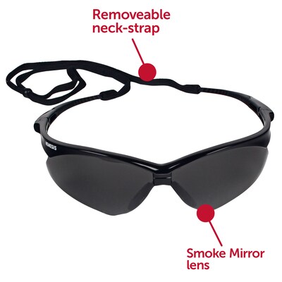 Jackson Safety Nemesis Polycarbonate Safety Glasses, Smoke Mirror Lens (25688)