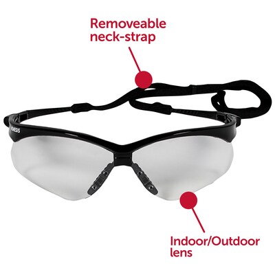 Jackson® Nemesis Safety Glasses, Polycarbonate, Indoor/Outdoor, Black