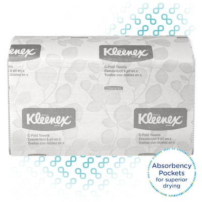 Kleenex C-Fold Paper Towels, 1-Ply, 150 Sheets/Pack, 4 Packs/Carton (88115)