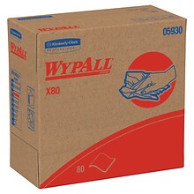 WYPALL X80 Shop Towel Replacement Wiper, Red, POP-UP Box, 9-1/10x16-4/5, 80/Box, 5 Box/Carton