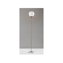 Adesso Fiona 71 Brushed Steel/White Marble Floor Lamp with Globe Shade (5179-22)