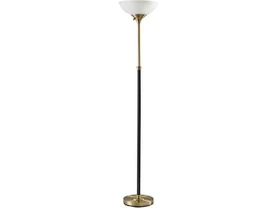 Adesso Bergen 71 Antique Brass/Black Floor Lamp with Dome Shade (4208-21)