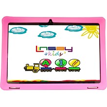 Linsay 10.1 Tablet with Case, WiFi, 2GB RAM, 64GB Storage, Android 13, Black/Pink (F10IPKIDSP)