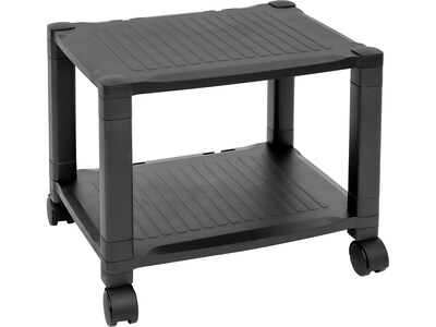 Mount-It! 2-Shelf Plastic/Poly Mobile Utility Cart with Lockable Wheels, Black (MI-7854A)