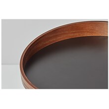 Adesso Crater 18Dia. End Table, Matte Black/Walnut Oak (WK2310-15)