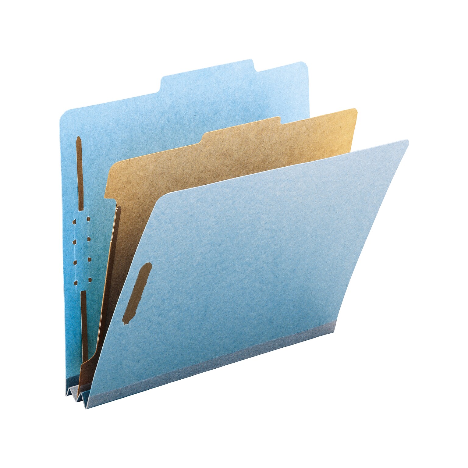 Smead 100% Recycled Pressboard Classification Folder, 1 Divider, 2 Expansion, Letter, Blue, 10/Box (13721)