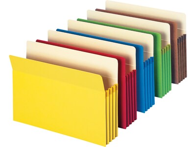 Smead Brights File Pockets, Letter Size, Assorted Colors, 5/Pack (73892)