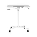 Techni Mobili Mixed Materials Mobile Presentation Cart with Lockable Wheels, White (RTA-B008-WHT)