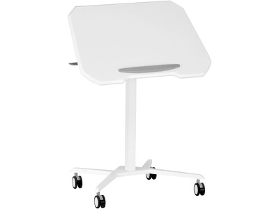 Techni Mobili Mixed Materials Mobile Presentation Cart with Lockable Wheels, White (RTA-B008-WHT)