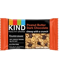 KIND Healthy Grains Gluten Free Peanut Butter Dark Chocolate Nut Bar, 12 Bars/Box (PHW18083)