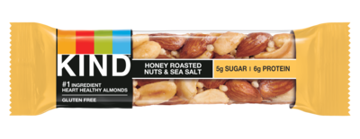 KIND Gluten Free Honey Roasted Nuts & Sea Salt Nut Bars, 1.4 oz, 12 Bars/Box (PHW19990)