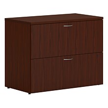 HON Mod 2-Drawer Lateral File Cabinet, Locking, Letter/Legal, Traditional Mahogany, 36 (HONLLF3620L