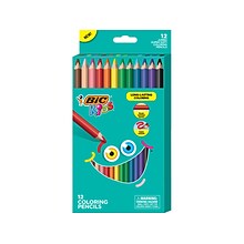 BIC Kids Jumbo Colored Pencils, Assorted Colors, 12/Pack (BKCPJ12-AST)