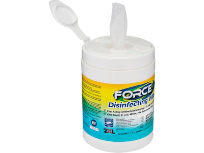 2XL Corp Force2 Disinfecting Wipes, Lemon Citrus Scent, 220 Wipes/Canister (MC7070)
