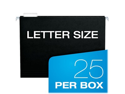 Pendaflex Recycled Hanging File Folder, 1/5-Cut Tab, Letter Size, Black, 25/Box (PFX81605)