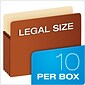 Pendaflex Smart Shield Reinforced File Pocket, 3 1/2" Expansion, Legal Size, Redrope, 10/Box (1526EAM)