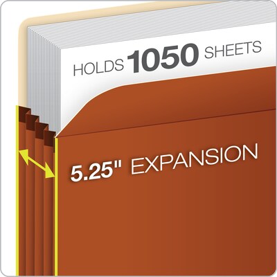 Pendaflex Smart Shield Reinforced File Pocket, 5 1/4" Expansion, Letter Size, Redrope, 10/Box (1534GAM)