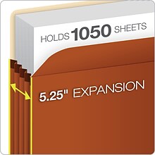Pendaflex Smart Shield Reinforced File Pocket, 5 1/4 Expansion, Legal Size, Redrope, 10/Box (1536GA