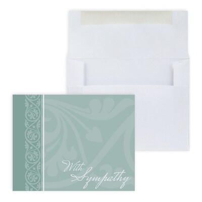 Custom With Sympathy Greeting Cards, With Envelopes, 4-1/4 x 5-3/8, 25 Cards per Set