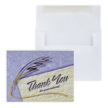 Custom Thank You Referral Quill with Foil Greeting Cards, With Envelopes, 4-1/4 x 5-3/8, 25 Cards