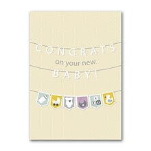 Custom Baby Bunting Congratulations Cards, With Envelopes, 5-5/8 x 7-7/8, 25 Cards per Set