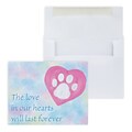 Custom Paw Heart Forever Love Sympathy Cards, With Envelopes, 5-3/8 x 4-1/4, 25 Cards per Set