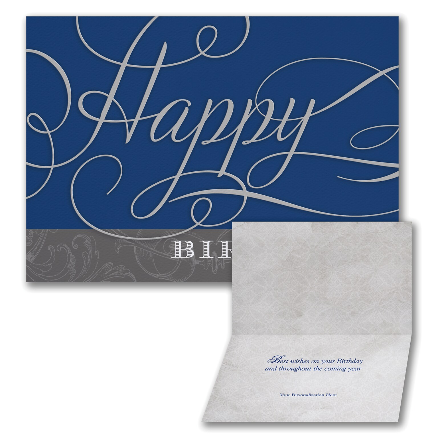 Custom Formal Wishes Birthday Cards, With Envelopes, 7-7/8 x 5-5/8, 25 Cards per Set