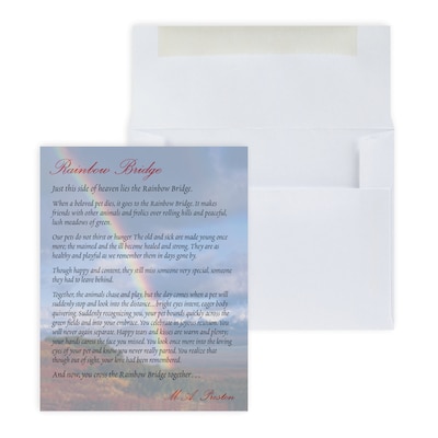 Custom Rainbow Bridge Sympathy Cards, With Envelopes, 5-3/8 x 4-1/4, 25 Cards per Set