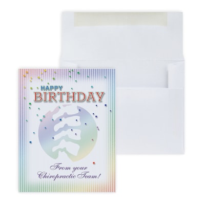 Custom Happy Birthday from Chiropractic Team Greeting Cards, With Envelopes, 4-1/4 x 5-3/8, 25 Car