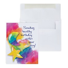 Custom Healthy Birthday Wishes Greeting Cards, With Envelopes, 4-1/4 x 5-3/8, 25 Cards per Set