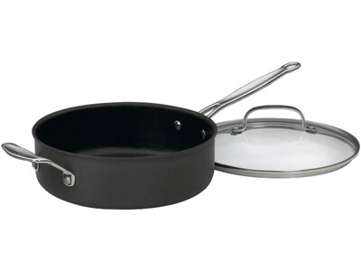 Cuisinart Chefs Classic Anodized 3.5 Qt. Saute Pan with Cover and Helper Handle, Black (633-24H)