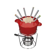 Cuisinart Chefs Classic Enameled Fondue Set, Red/Silver (FP-115RS)