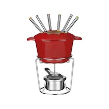 Cuisinart Chefs Classic Enameled Fondue Set, Red/Silver (FP-115RS)