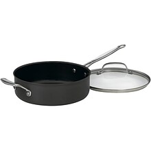 Cuisinart Chefs Classic Assorted Materials 5.5 Qt. Sauté Pan with Helper Handle and Cover, Black (6