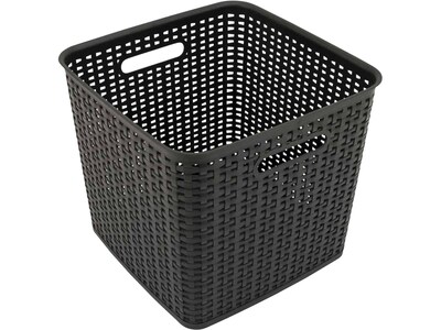 Advantus Extra Large Plastic Weave Basket, Black (37519)