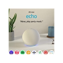 Amazon Echo (4th Gen) Wi-Fi, Bluetooth Wireless Smart Speaker, Glacier White (B07XKF75B8)