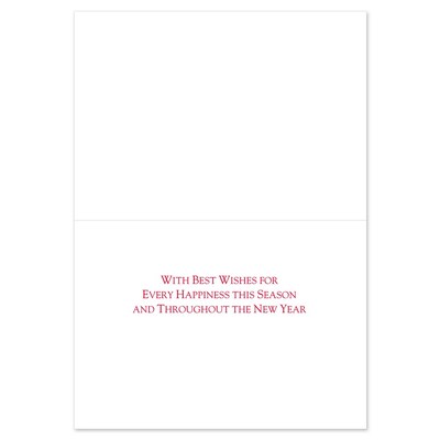 JAM PAPER Christmas Cards & Matching Envelopes Set, 7 6/7 x 5 5/8, Painted Wreath, 18/Pack (526937