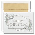 JAM PAPER Blank Christmas Cards & Matching Envelopes Set, Christmas Greenery, 25/Pack (526M1901WB)