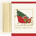 JAM PAPER Christmas Cards & Matching Envelopes Set, 7 6/7 x 5 5/8, Santas Elegant Sleigh, 18/Pack