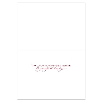 JAM PAPER Christmas Cards & Matching Envelopes Set, 7 6/7 x 5 5/8, Christmas Tradition, 16/Pack (5
