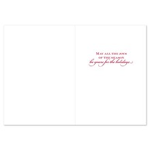 JAM PAPER Christmas Cards & Matching Envelopes Set, 7 6/7 x 5 5/8, Fabulous Flamingos, 18/Pack (52