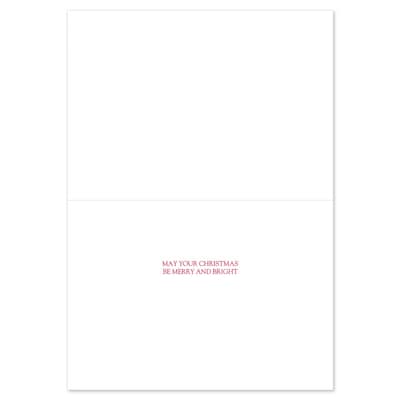 JAM PAPER Christmas Cards & Matching Envelopes Set, 7 6/7 x 5 5/8, Silver Shimmer Tree, 16/Pack (5