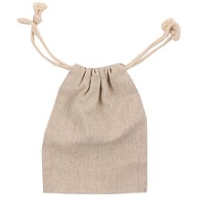 JAM PAPER Burlap Pouches with Drawstring, 5 x 6 1/2- Oatmeal Recycled, 6 Pouches/Pack (238126915C)