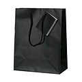 JAM PAPER Gift Bags with Rope Handles, Medium, 8 x 10 x 4, Black Matte, Bulk 100 Bags/Pack (672MABL1