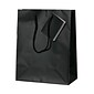 JAM PAPER Gift Bags with Rope Handles, Medium, 8 x 10 x 4, Black Matte, Bulk 100 Bags/Pack (672MABL100)