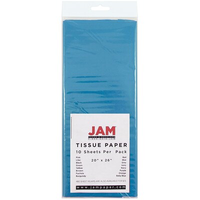 JAM Paper Tissue Paper, Bright Blue, 20 Sheets/Pack (1152346A)