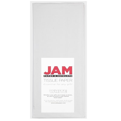 JAM Paper Tissue Paper, White, 20 Sheets/Pack (11537395A)